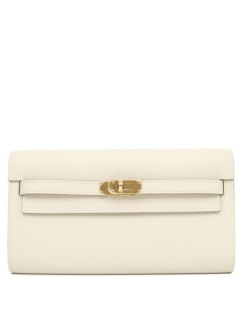 Hermes Wallet Kelly Long to Go Veau Epsom Craie Gold